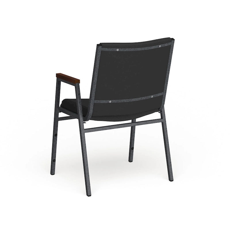 Fauteuil empilable en vinyle gris, une place
