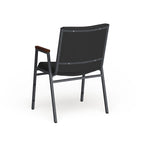 Fauteuil empilable en vinyle gris, une place