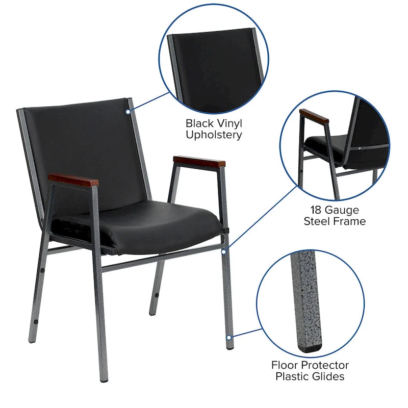 Fauteuil empilable en vinyle gris, une place