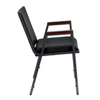 Fauteuil empilable en vinyle gris, une place