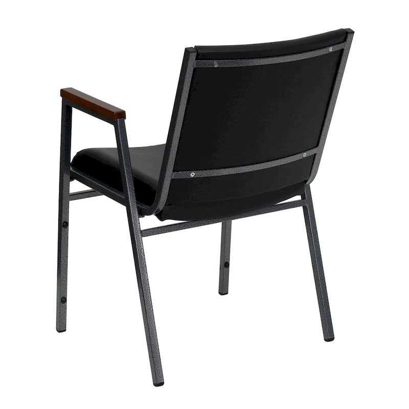 Fauteuil empilable en vinyle gris, une place