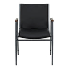 Fauteuil empilable en vinyle gris, une place
