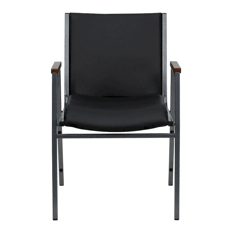 Fauteuil empilable en vinyle gris, une place