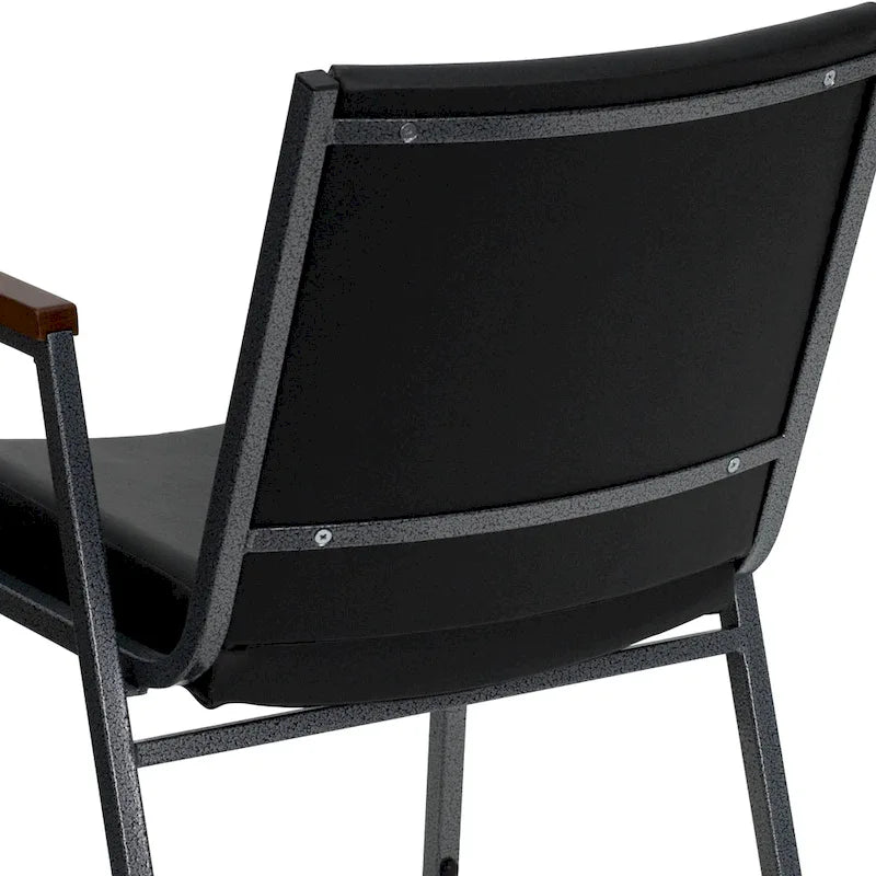 Fauteuil empilable en vinyle gris, une place