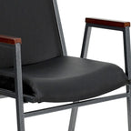 Fauteuil empilable en vinyle gris, une place