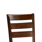 Chaise sans accoudoirs hauteur comptoir en noyer brun, assise noire, ensemble de 2