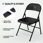 Chaise pliante noire / orange / bleue / beige, métal, lot de 4