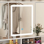 Coiffeuse avec miroir et éclairage LED | Blanc / Noir / Rose | 1 personne