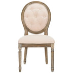 Chaises de salle à manger ovales capitonnées en chêne rustique, lot de 2