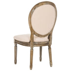 Chaises de salle à manger ovales capitonnées en chêne rustique, lot de 2