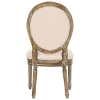 Chaises de salle à manger ovales capitonnées en chêne rustique, lot de 2