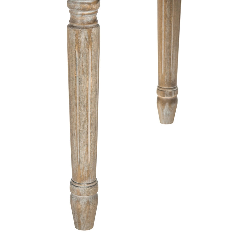 Chaises de salle à manger ovales capitonnées en chêne rustique, lot de 2