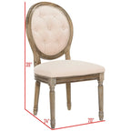 Chaises de salle à manger ovales capitonnées en chêne rustique, lot de 2