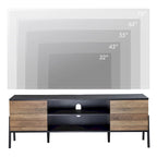 Meuble TV brun style Mid-Century, 150 cm, compatible avec téléviseurs jusqu'à 65 po