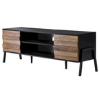 Meuble TV brun style Mid-Century, 150 cm, compatible avec téléviseurs jusqu'à 65 po