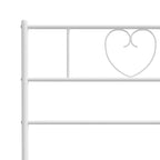 Cadre de lit en métal blanc avec tête de lit, simple, 196 cm x 142 cm x 90 cm
