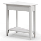 Table d'appoint blanche à 2 niveaux, table d'appoint étroite irrégulière pour 1 personne