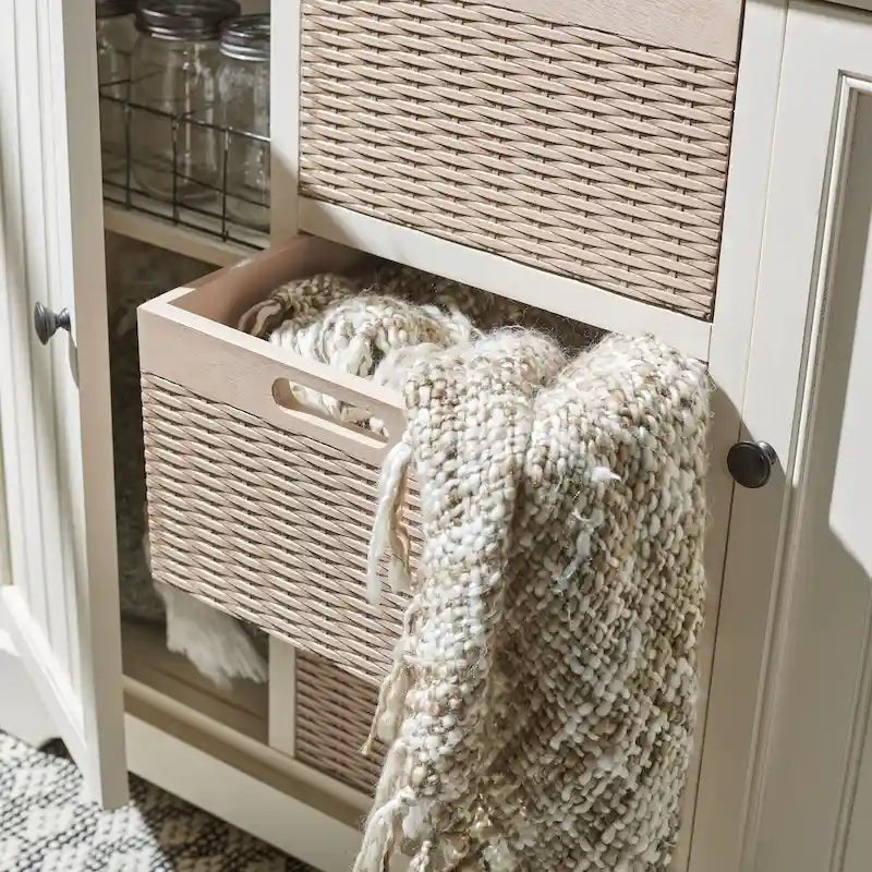 Console 2 tiroirs et 3 paniers – Style Ferme