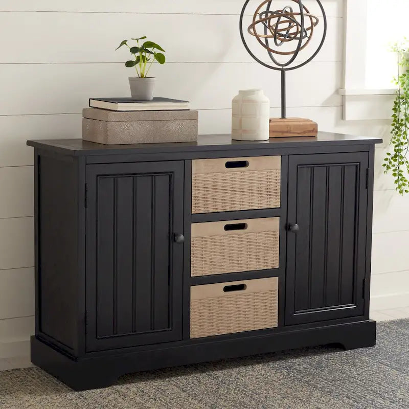 Console 2 tiroirs et 3 paniers – Style Ferme