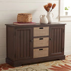 Console 2 tiroirs et 3 paniers – Style Ferme