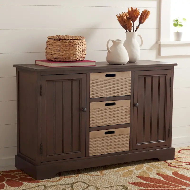 Console 2 tiroirs et 3 paniers – Style Ferme