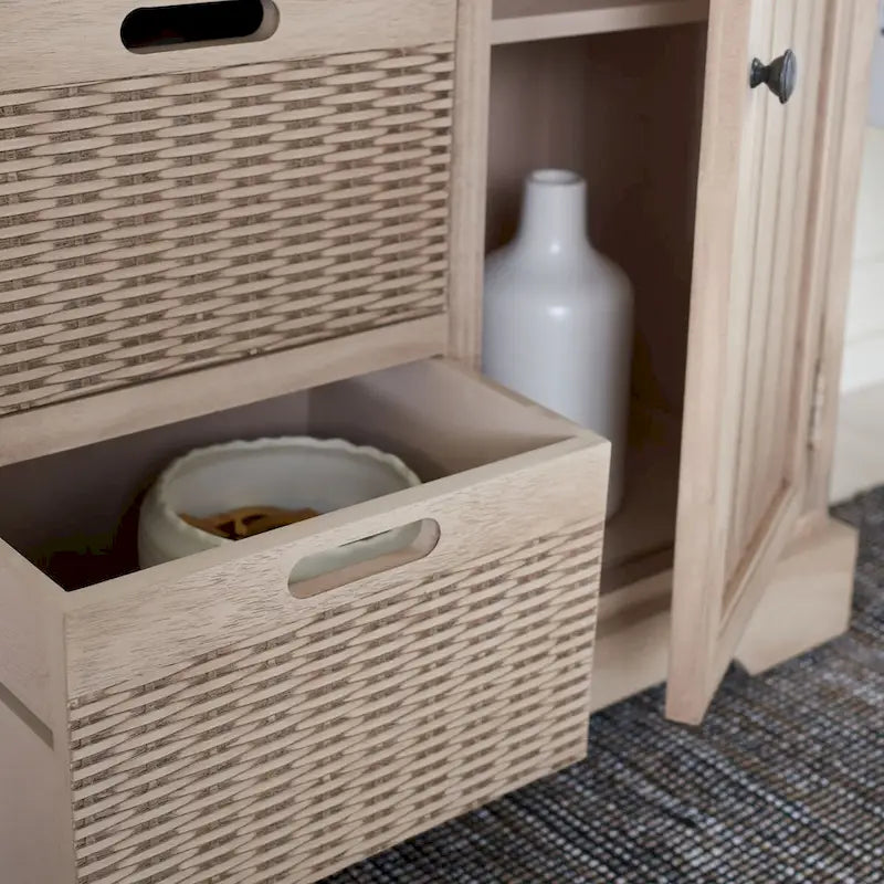 Console 2 tiroirs et 3 paniers – Style Ferme