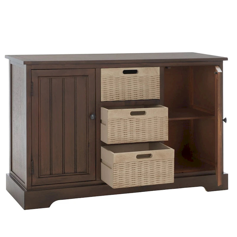 Console 2 tiroirs et 3 paniers – Style Ferme