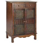 Malle de rangement vintage marron foncé | 1 porte | Bois massif