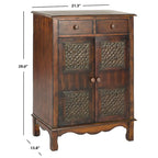 Malle de rangement vintage marron foncé | 1 porte | Bois massif
