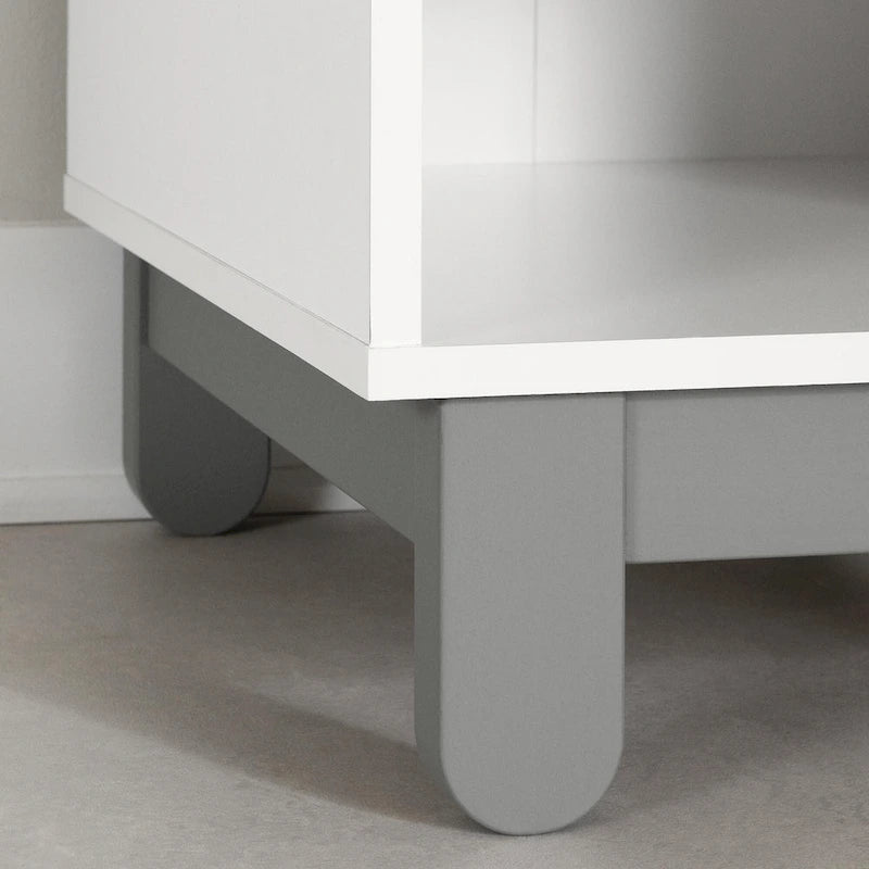 Table de chevet 1 tiroir gris doux et blanc – Chambre d'enfant