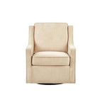 Fauteuil pivotant lounge en chenille crème, lot de 2