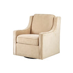 Fauteuil pivotant lounge en chenille crème, lot de 2