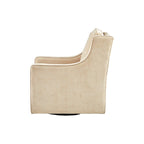 Fauteuil pivotant lounge en chenille crème, lot de 2