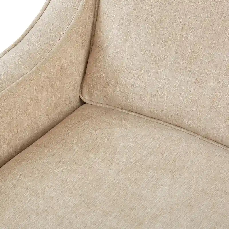 Fauteuil pivotant lounge en chenille crème, lot de 2