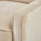 Fauteuil pivotant lounge en chenille crème, lot de 2