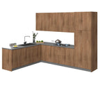 Ensemble d'éléments de cuisine modulaires, beige et noir, 8×10 pi – Cuisine unique