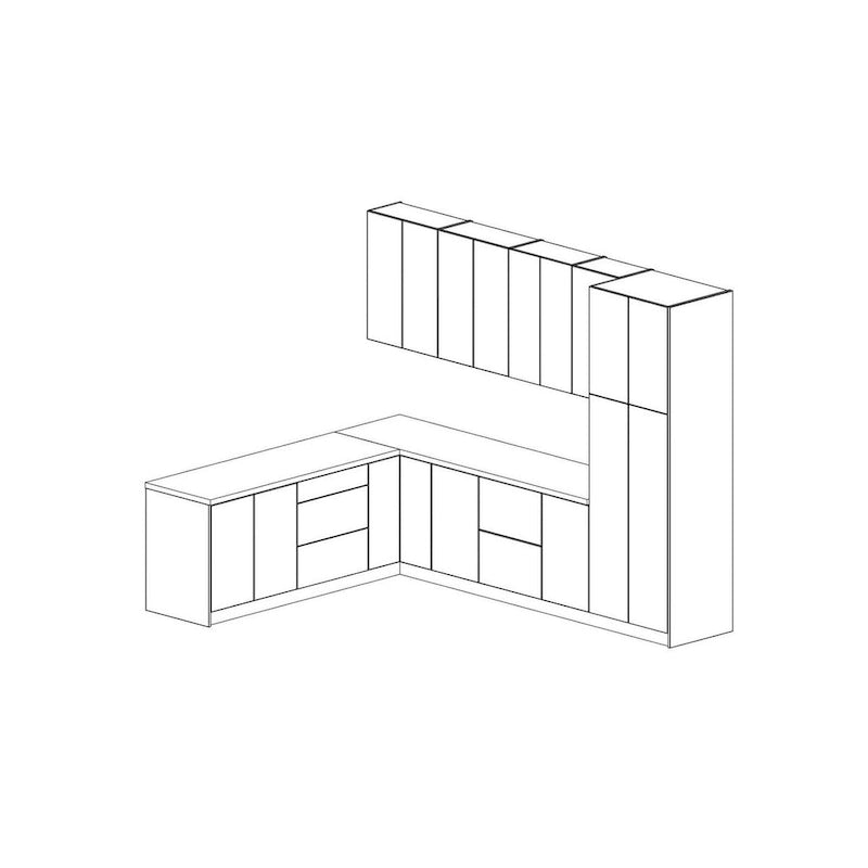 Ensemble d'éléments de cuisine modulaires, beige et noir, 8×10 pi – Cuisine unique
