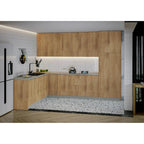 Ensemble d'éléments de cuisine modulaires, beige et noir, 8×10 pi – Cuisine unique