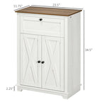 Meuble d'appoint de ferme marron/blanc avec deux portes et un tiroir