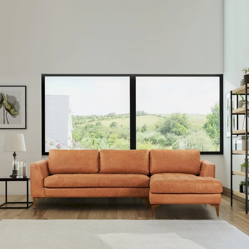 Poly & Bark Calle 114 Right-Facing Sectional - Full Grain Genuine Italian Leather