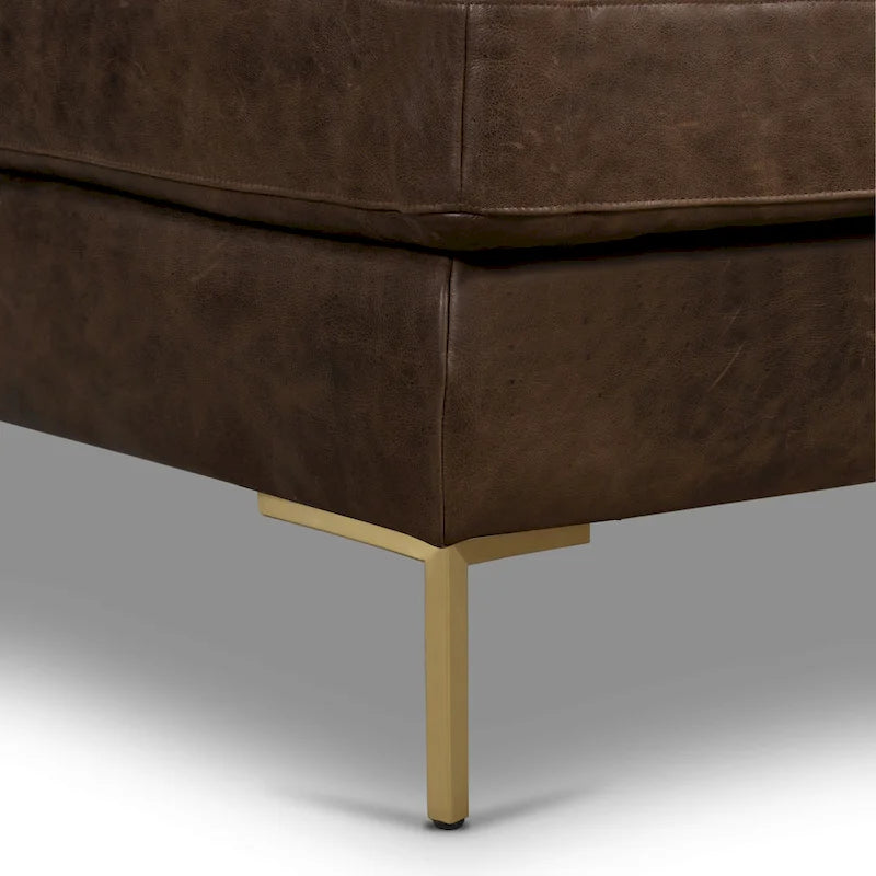 Canapé d'angle droit – Cuir italien, plusieurs couleurs et styles de pieds, 3-4 places