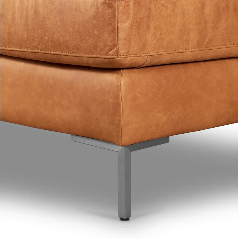 Canapé d'angle droit – Cuir italien, plusieurs couleurs et styles de pieds, 3-4 places