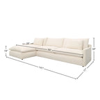 Canapé sectionnel inclinable crème gauche, 3-4 places