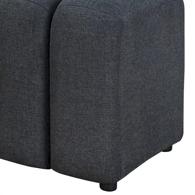 Banc d'appoint capitonné à cannelures – Jaune moutarde / Bleu paon / Anthracite, Sans accoudoirs, 1 place