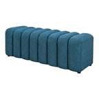 Banc d'appoint capitonné à cannelures – Jaune moutarde / Bleu paon / Anthracite, Sans accoudoirs, 1 place