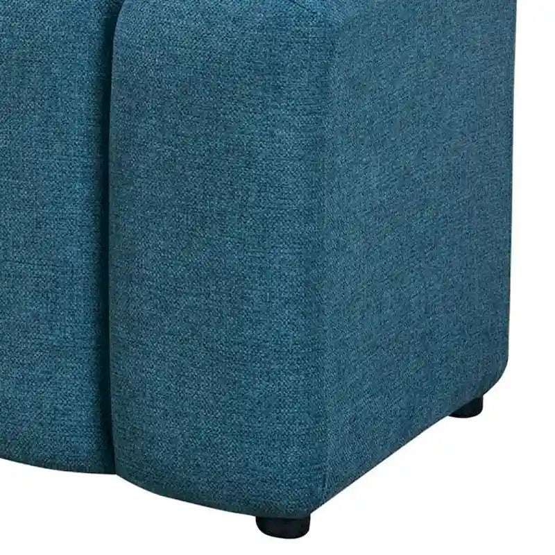 Banc d'appoint capitonné à cannelures – Jaune moutarde / Bleu paon / Anthracite, Sans accoudoirs, 1 place