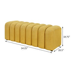 Banc d'appoint capitonné à cannelures – Jaune moutarde / Bleu paon / Anthracite, Sans accoudoirs, 1 place