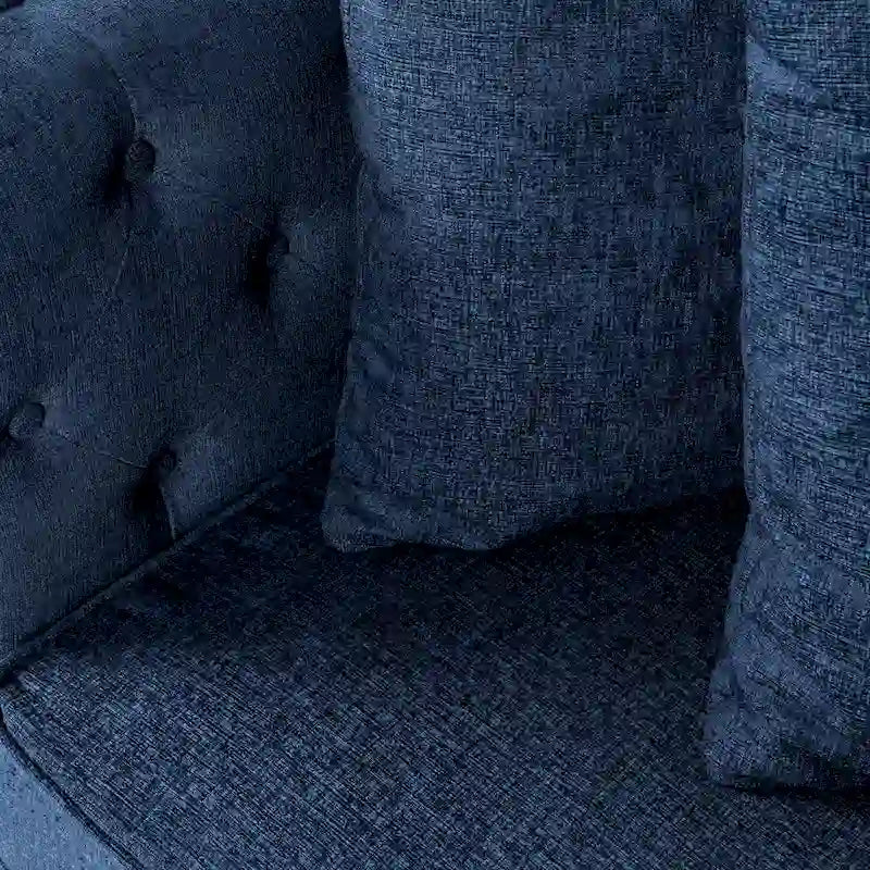 Causeuse en tissu touffeté bleu marine / beige foncé / anthracite avec coussins décoratifs, 2 places