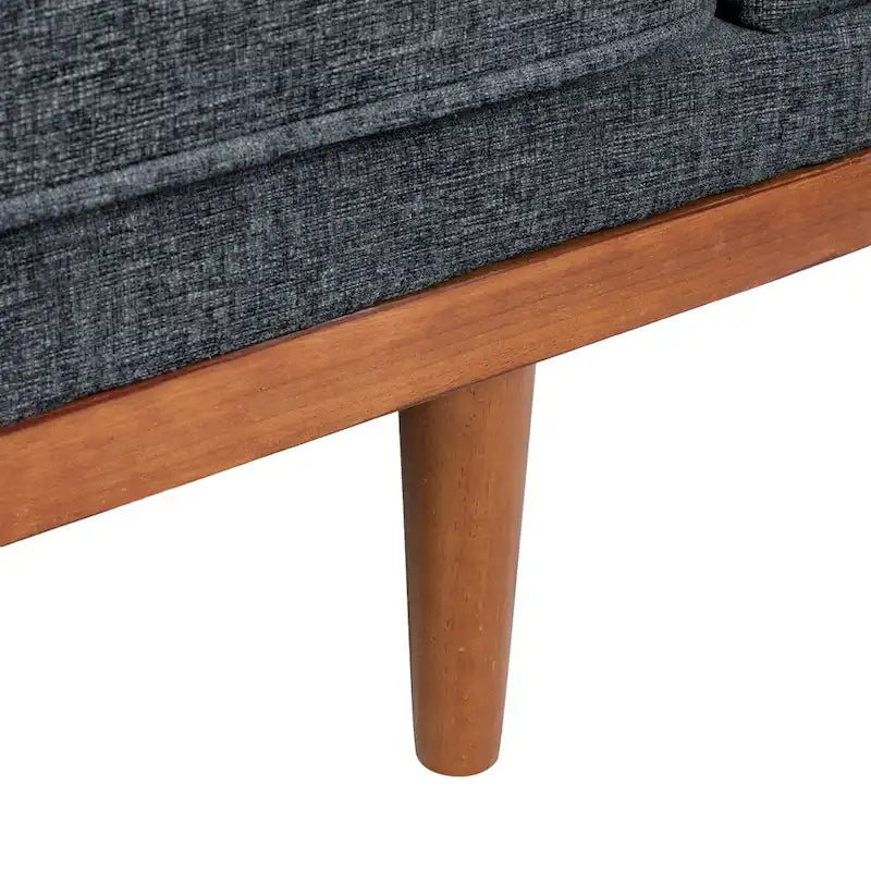 Causeuse en tissu touffeté bleu marine / beige foncé / anthracite avec coussins décoratifs, 2 places