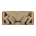 Causeuse en tissu touffeté bleu marine / beige foncé / anthracite avec coussins décoratifs, 2 places